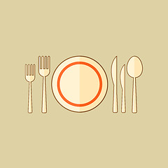 Image showing Kitchenware. Food Flat Icon