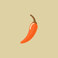 Image showing Hot Pepper. Food Flat Icon