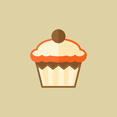 Image showing Cupcake. Food Flat Icon