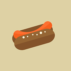 Image showing Hotdog. Food Flat Icon