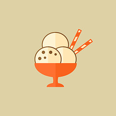 Image showing Ice cream. Food Flat Icon