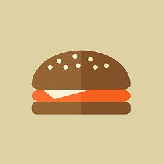 Image showing Hamburger. Food Flat Icon