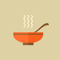 Image showing Soup. Food Flat Icon