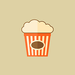 Image showing Popcorn. Food Flat Icon