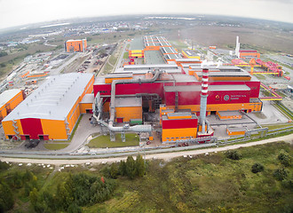 Image showing Aerial view on iron and steel works factory.Russia