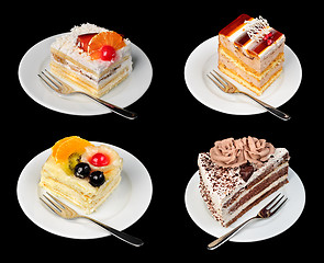 Image showing Cakes isolated on black