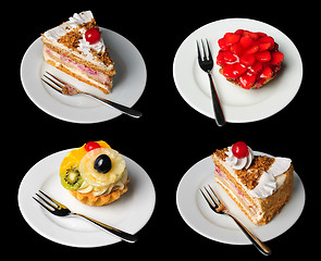 Image showing Cakes isolated on black