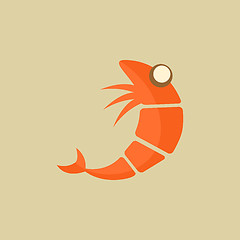 Image showing Shrimp. Food Flat Icon