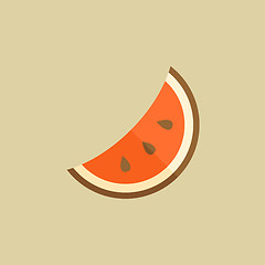 Image showing Watermelon. Food Flat Icon