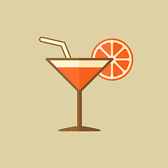 Image showing Cocktail. Drink Flat Icon