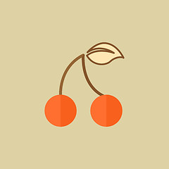 Image showing Cherry. Food Flat Icon