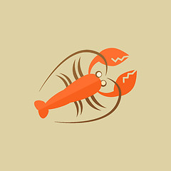 Image showing Lobster. Food Flat Icon