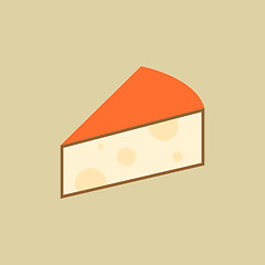 Image showing Cheese. Food Flat Icon