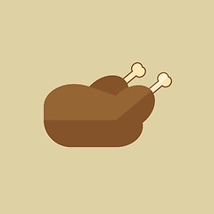 Image showing Chiken. Food Flat Icon