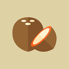 Image showing Coconut. Food Flat Icon