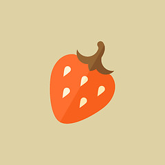 Image showing Strawberry. Food Flat Icon