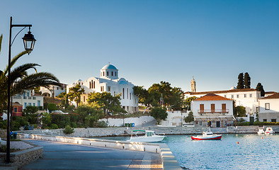 Image showing Spetses promenade and cathedral complex