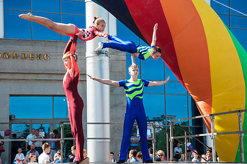 Image showing Young acrobats