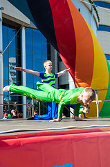 Image showing Young acrobats