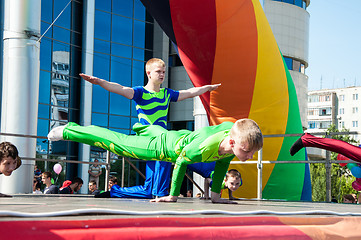 Image showing Young acrobats