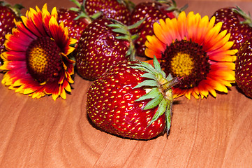 Image showing Strawberry and flower