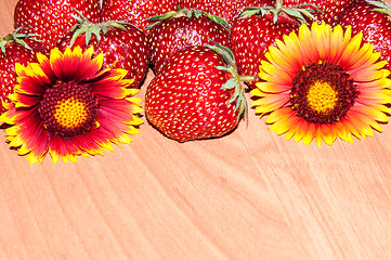 Image showing Strawberry and flower