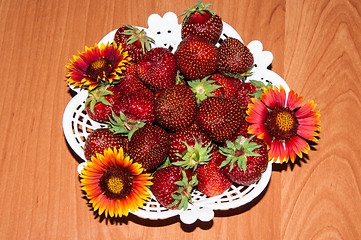 Image showing Strawberry and flower.
