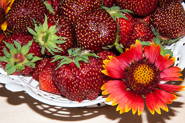 Image showing Strawberry and flower.