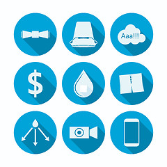 Image showing Flat vector icons for Ice Bucket Challenge