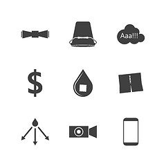 Image showing Black silhouette vector icons for Ice Bucket Challenge