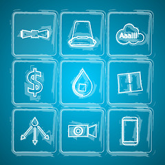 Image showing Sketch vector icons for Ice Bucket Challenge