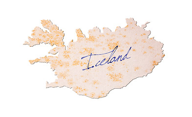 Image showing Old paper with handwriting - Iceland