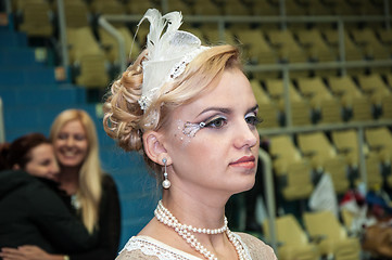 Image showing Girl contest participant on the contemporary make-up