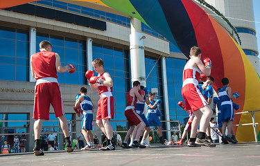 Image showing The boys busy in boxing