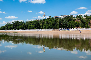 Image showing The Ural River is the natural boundary between Europe and Asia