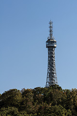 Image showing Petrin lookout tower, Prague.