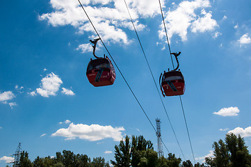 Image showing The funicular link Europe and Asia in the city of Orenburg