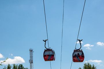 Image showing The funicular link Europe and Asia in the city of Orenburg