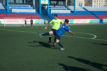 Image showing Boys play football