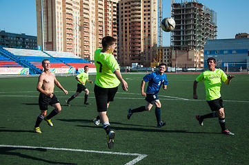 Image showing Boys play football