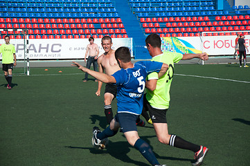 Image showing Boys play football