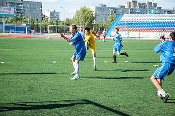 Image showing Boys play football