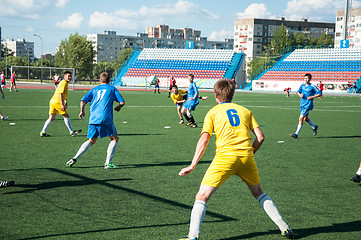 Image showing Boys play football