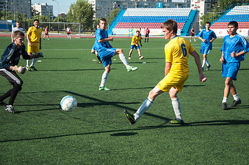 Image showing Boys play football