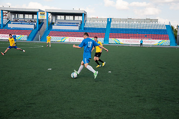 Image showing Boys play football