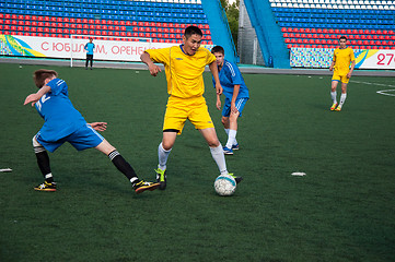 Image showing Boys play football