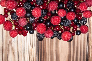 Image showing Assorted Berry on the wooden table