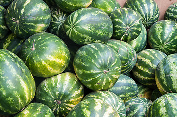 Image showing Watermelon is sold at the Bazaar