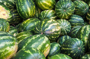 Image showing Watermelon is sold at the Bazaar