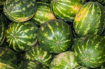 Image showing Watermelon is sold at the Bazaar
